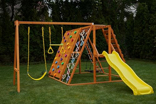Avenlur Sycamore Ultimate Climbing Set with Swings & Trapeze Bar Colorful