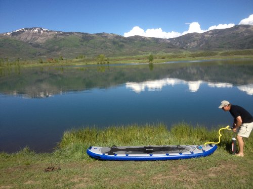 Creek Osprey SUP Inflatable Fishing Stand Up Paddle Board Blue/Grey