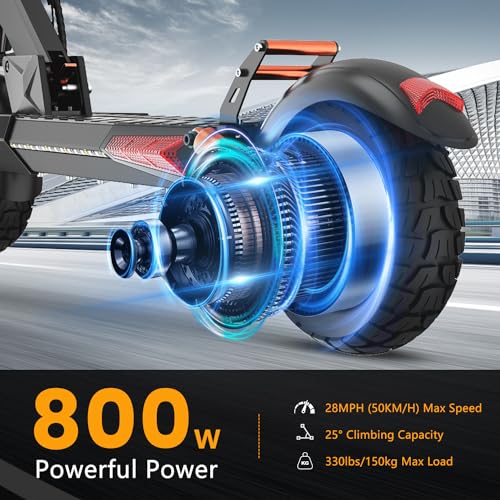 iENYRID Adults Electric Scooter 800W Motor 10" Off-Road Tires 48V 28mph Black