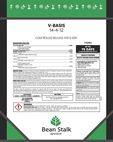 Generic Bean Stalk V-Basis Controlled Release Fertilizer for Veg 50 lb Pail