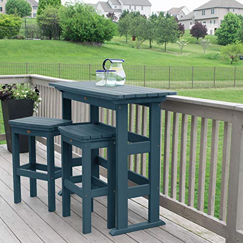 Highwood Lehigh 3pc Bar Height Balcony Set Nantucket Blue