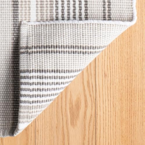 Dash & Albert Handwoven Gradation Ticking Indoor/Outdoor Rug 8x10 Feet Grey Stripe