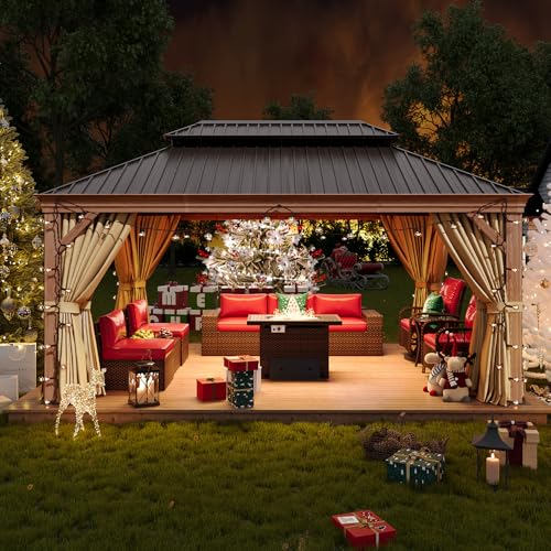 Sonegra 12' x 16' Hardtop Gazebo Brown
