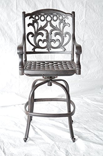 Patio Land Mandalay Outdoor Patio 4 Swivel Barstools 30" H Dark Bronze