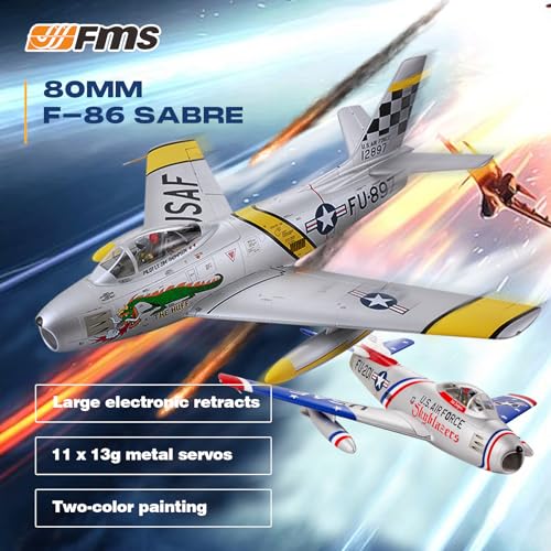 Fms RC Planes F-86 The Huff 6CH 80mm PNP Silver