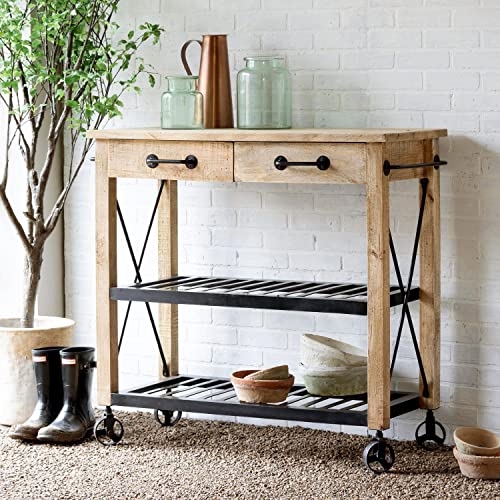 Park Hill Collection Garden Potting Cart Natural