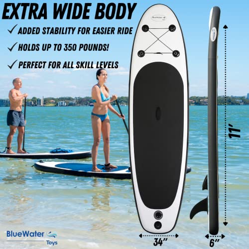 Blue Water Toys Inflatable Stand Up Paddle Board Kit Black