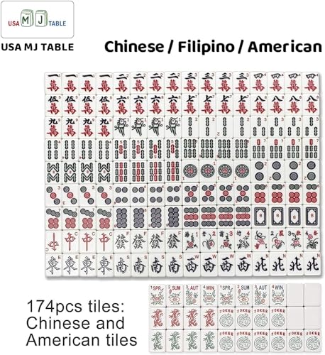 usamjtable 40mm Automatic Mahjong Table with Tiles and Table Cover