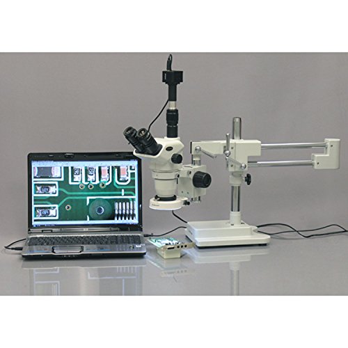AmScope Professional Trinocular Stereo Zoom Microscope with Barlow Lens