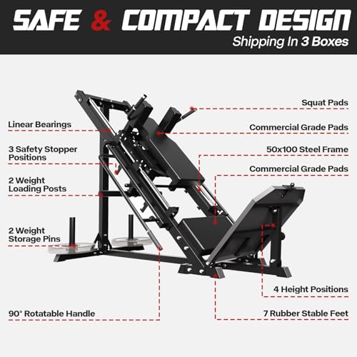Mappding Leg Press Hack Squat Machine Black