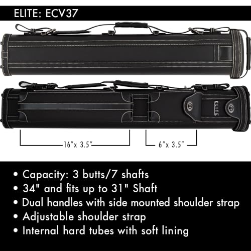 Elite ECV37 Pool Cue Case Black