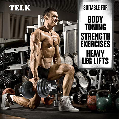 TELK Adjustable Dumbbells 200 LBS Pair Gloss Finish Secure Collars Black 200lb