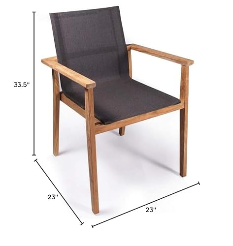 POVL Outdoor Menlo Teak Stacking Dining Chair Set of 6 Graphite