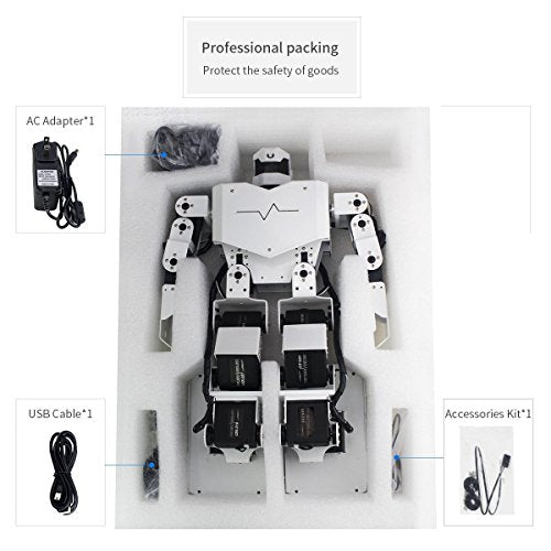 LewanSoul 16DOF Biped Humanoid Robot Kit with APP and MP3 Module