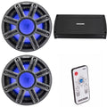 KICKER 10-Inch Marine Subwoofer & 48KXMA8008 Amp Bundle with LED Remote
