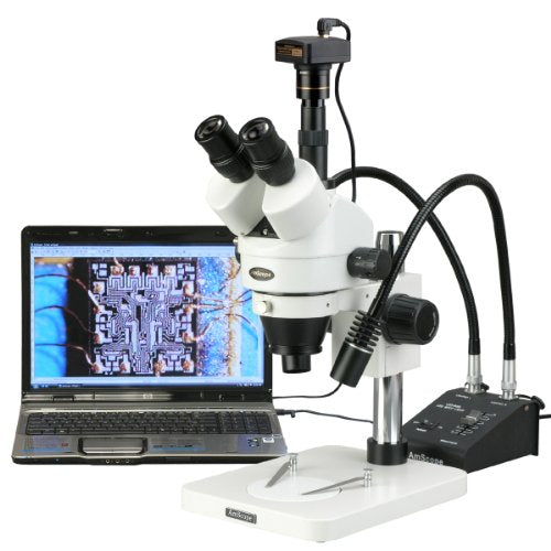 AmScope Trinocular Stereo Zoom Microscope 3.5X-90X White