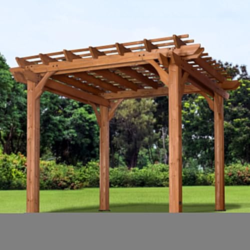 Backyard Discovery Beaumont 10' x 10' Cedar Wood Pergola Kit Light Brown