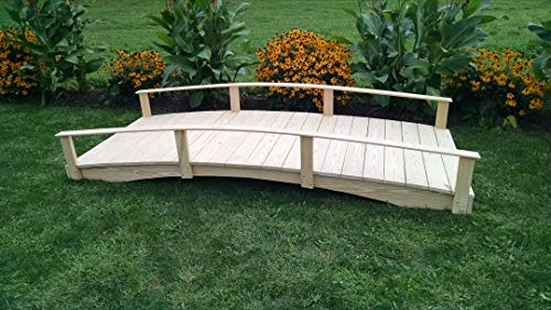 Backyard Crafts Amish-Made Weight-Bearing Pine 3' x 6' Oriental Garden Bridge White