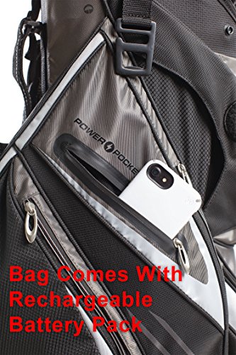 Izzo Golf Gemini Cart Golf Bag With Magnetic Ball Pockets Dark Blue/Light Blue