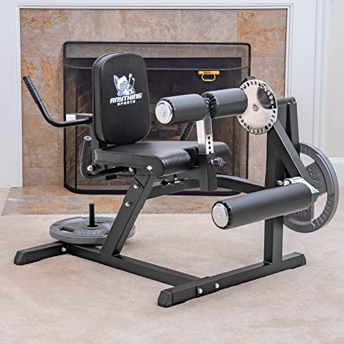 ANYTHING SPORTS Heavy Duty Adjustable Leg Extension and Curl Machine 2.0 Black