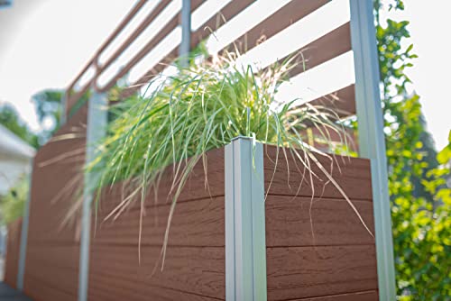 Vita Urbana 11-Foot Embossed Vinyl Parklette Planter Combo with Trellis Espresso Brown