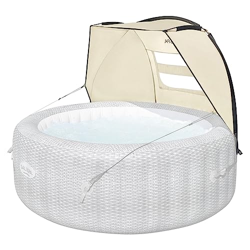 Bestway SaluSpa Sun Shade Canopy & St. Mortiz Inflatable Hot Tub Brown