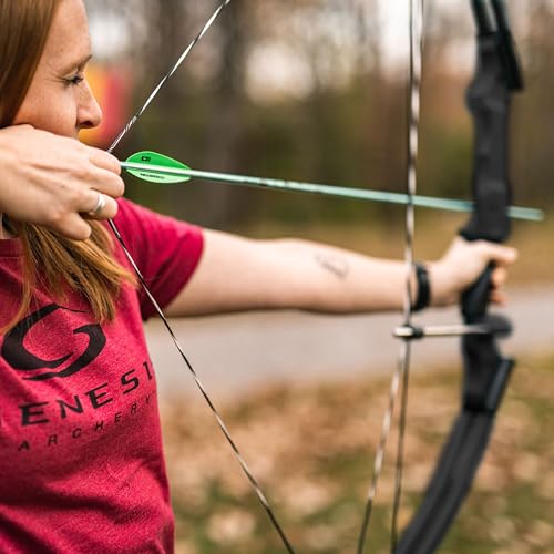 GENESIS Archery Compound Bow Adjustable Draw Length 15"-30" & Weight 10-20 lbs Left-Handed Black