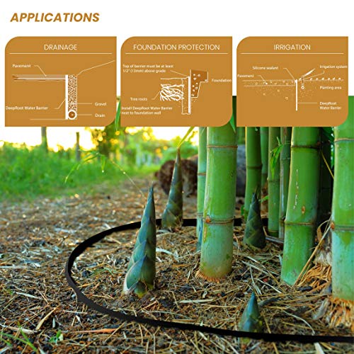 DeepRoot Water Barrier Versatile Bamboo Garden Barrier 36" x 200' Roll Black