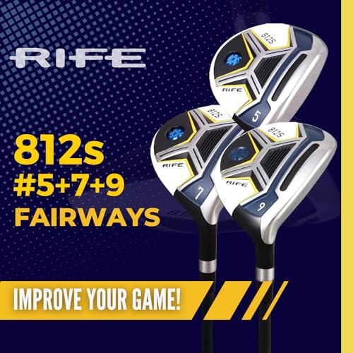 Rife Senior Mens 812s New Straight FACE Fairway Wood Set Black