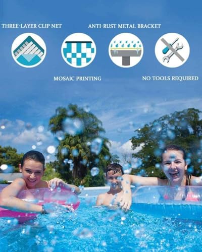 FFCJJDS Oversized Family Swimming Pool Outdoor Paddling One Color