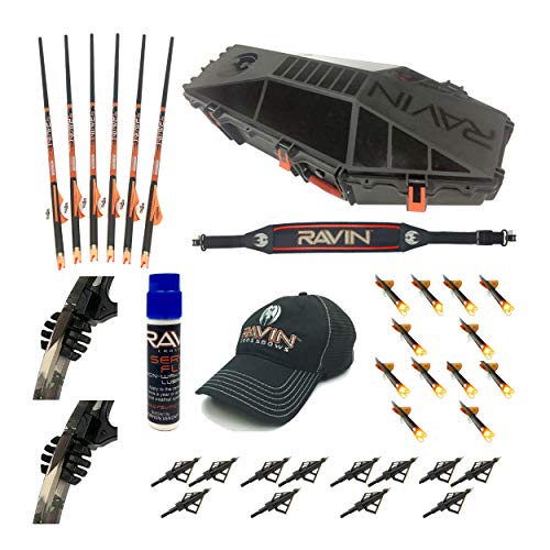 RAVIN Crossbow Hard Case with Upgraded Hunter's Arrows & Deluxe Accessory Bundle Black