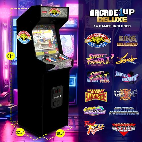 ARCADE1UP Street Fighter II CE HS 5 Deluxe Arcade Machine 17" Screen Black