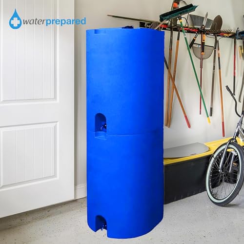 WaterPrepared 3 Pack 55 Gallon Stackable Water Tank Blue