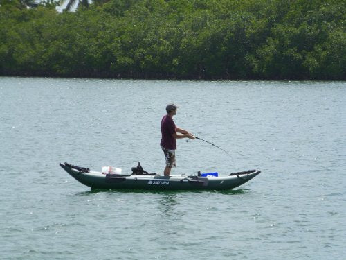 SATURN Pro-Angler Fishing Inflatable Kayak FK396 Green