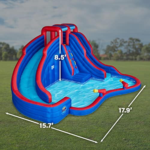 SUNNY & FUN Double Dip Inflatable Water Slide Park Red/Blue