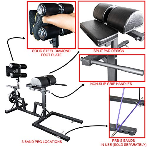 Valor Fitness Glute Ham Developer Machine Adjustable GHD Black