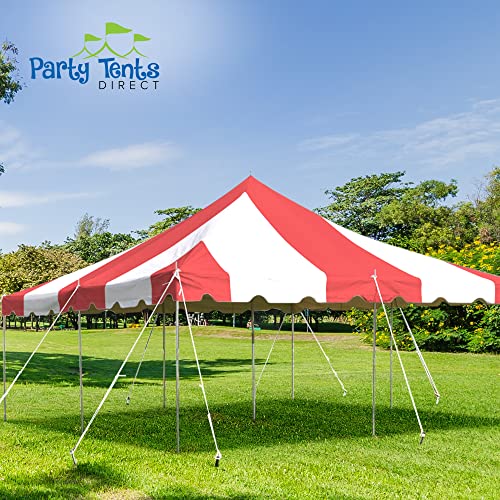 Party Tents Direct 20' x 20' Weekender Canopy Tent with Sidewalls Red
