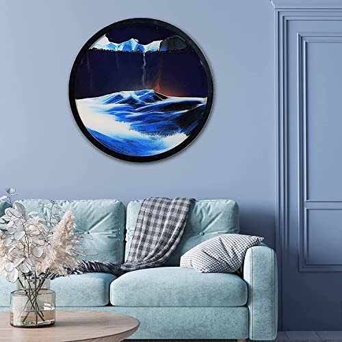 AECEVAN Wall Mount Moving Sand Art 23.6'' Blue-b
