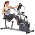 Sunny Health & Fitness Elite Recumbent Cross Trainer & Elliptical Machine Grey