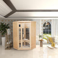 HFYee 2-Person Hemlock Infrared Sauna Box Natural