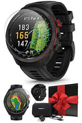 PlayBetter Garmin Approach S70 (Black, 47mm) Golf GPS Watch - AMOLED Display, Virtual Caddie & Playslike Distance - Gift Box Bundle with Screen Protectors, Wall Adapter & Hard Case