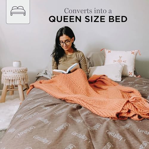 CordaRoy's Chenille Convertible Bean Bag Chair & Bed Queen Size Rainforest