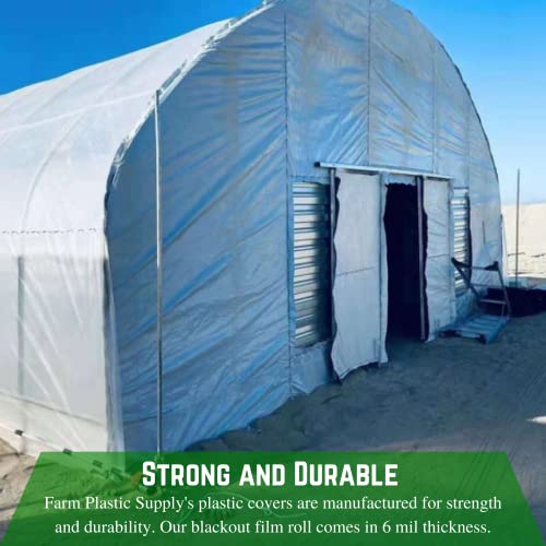Farm Plastic Supply Panda Film Light Deprivation Greenhouse Cover 6 Mil 100% Blackout Black/White