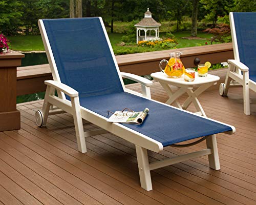 Polywood Coastal Chaise Mahogany/Burlap Sling