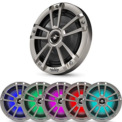 Enrock Marine Infinity PRV-315.2 Bluetooth Marine Receiver with 4x 6.5" LED Speakers & 10" Subwoofer Titanium LED