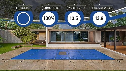 WaterWarden Inground Pool Safety Cover 20' x 42' Rectangle Solid Blue