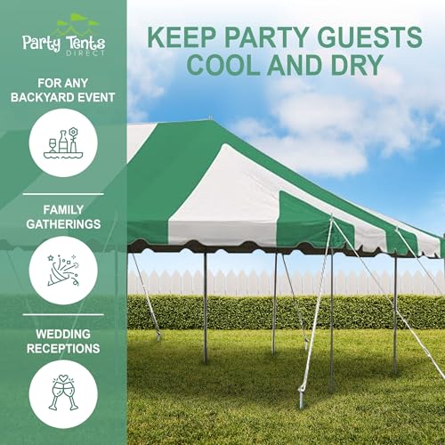Party Tents Direct 20'x40' Weekender Canopy Pole Tent with Sidewalls Green