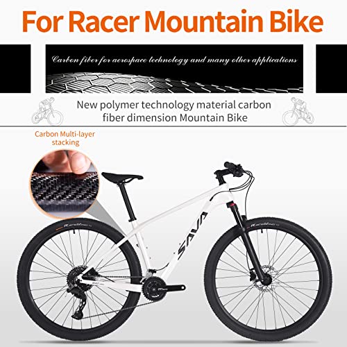 SAVADECK Carbon Fiber Mountain Bike 29-Inch Dual Disc Brake White