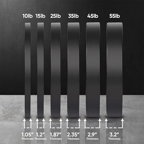 OneFitWonder Black Bumper Plate Sets - 460 lbs for Weightlifting & Strength Training