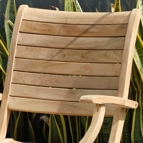 Amazonia Teak Extendable Oval Boynton Patio Dining Set 7 Piece Brown